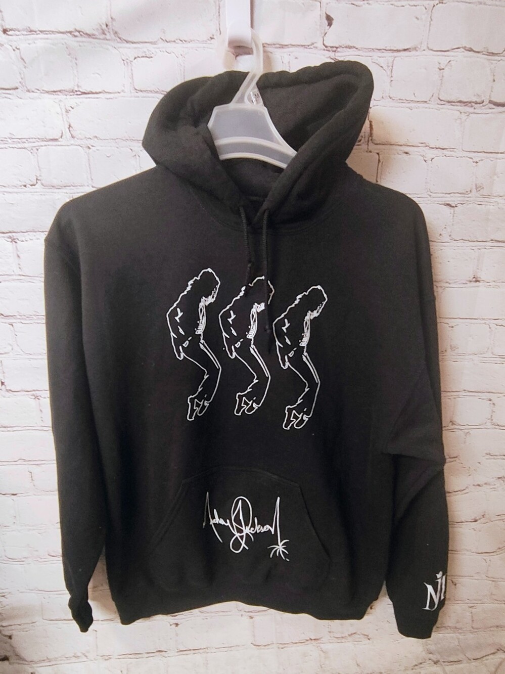 Michael Jackson Signature Black Hoodie Large Silhouette Dance Hoodie
